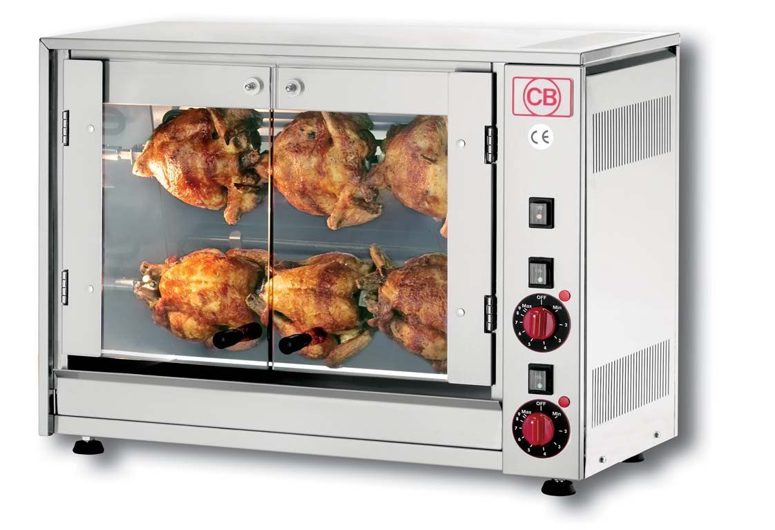 CB E6P - Electric Chicken Rotisserie - 2 Spits 6 Bird Capacity Rotisseries and Hog Roasts CB