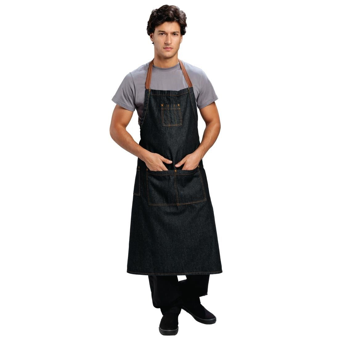 Chef Works Urban Memphis Wide Bib Apron Black - B340 Aprons Chef Works Urban