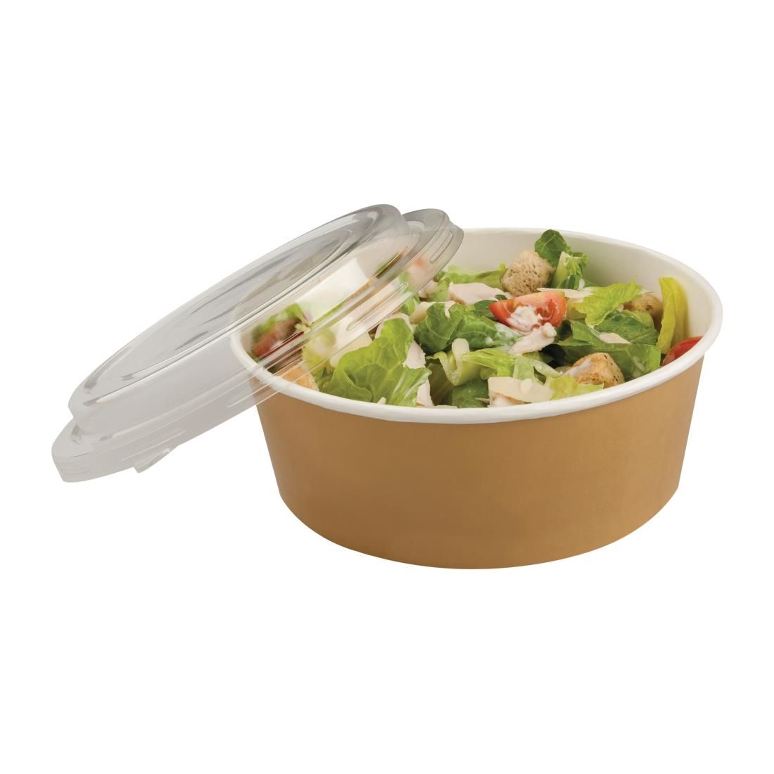 Colpac Recyclable Kraft Salad Pots With Lid Large 1300ml / 45oz (Pack of 150) - FA374 Takeaway Food Containers Colpac