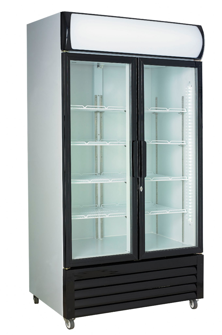Combisteel Double Hinged Glass Door Fridge Merchandiser 670Ltr - 7455.2105 Upright Double Glass Door Chillers Combisteel