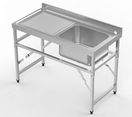 Combisteel Fold Down Mobile Stainless Steel Single Bowl Sink - 7490.0275 Single Bowl Sinks Combisteel   