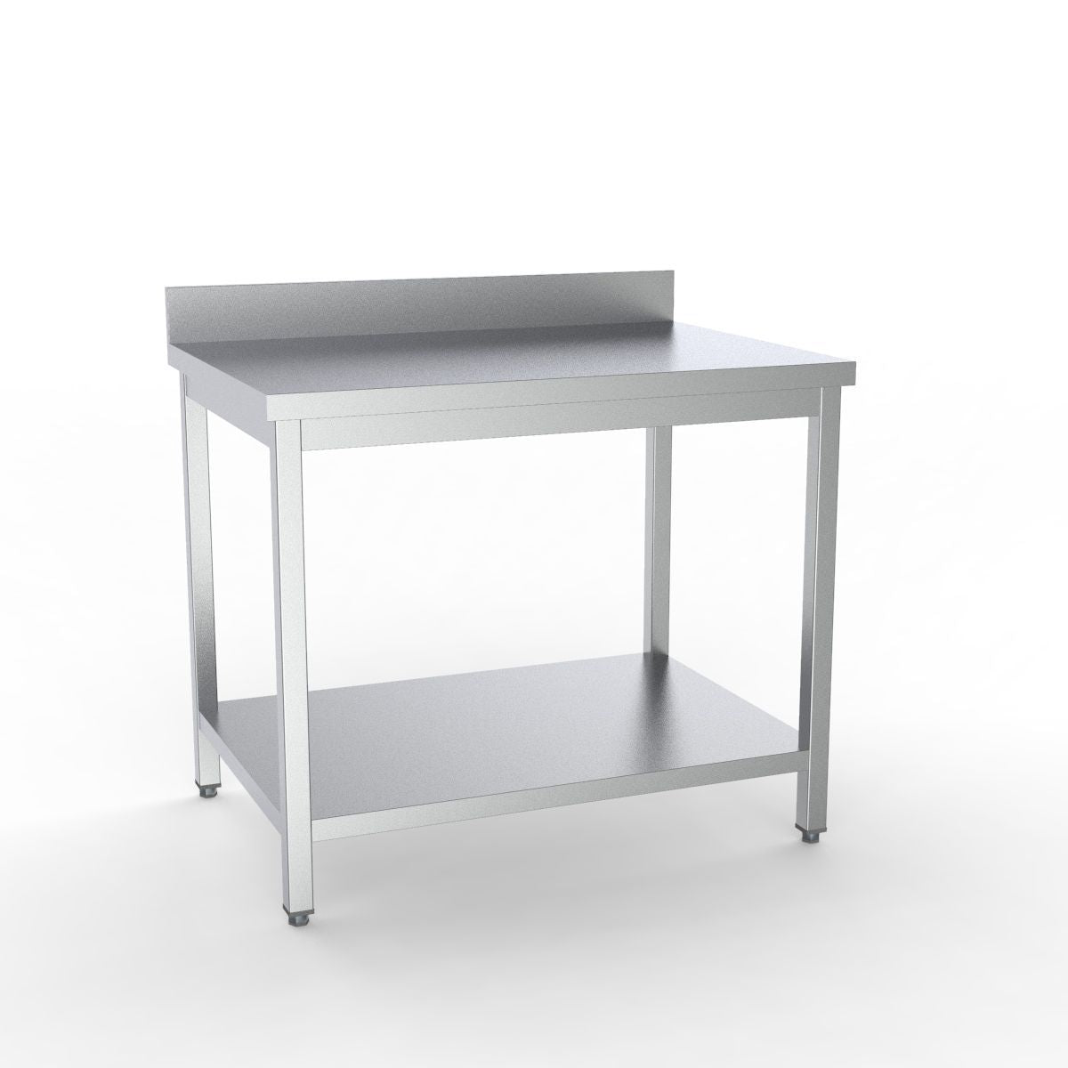 Combisteel Full 430 Stainless Steel 600 Line Worktable With Shelf & Upstand 700mm Wide - 7333.0089 Stainless Steel Wall Tables Combisteel
