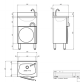 Combisteel Knee Operated Sink With Pedestal Cupboard - 7013.0780 Hand Wash Sinks Combisteel   