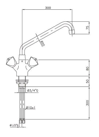 Combisteel Mixer Faucet Tap - 7212.0010 Mixer Taps Combisteel   