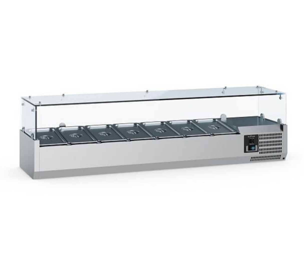 Combisteel Ecofrost Refrigerated Topping Unit with Glass Surround 1/4GN x 8 - 7950.5121 VRX Topping Units Combisteel