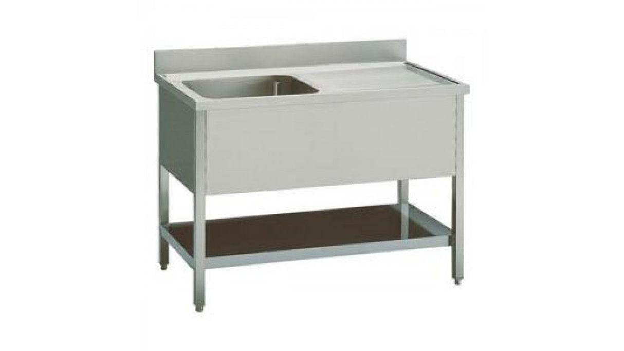 Combisteel Stainless Steel Single Left Bowl Sink 1200mm Wide - 7452.0400 Single Bowl Sinks Combisteel