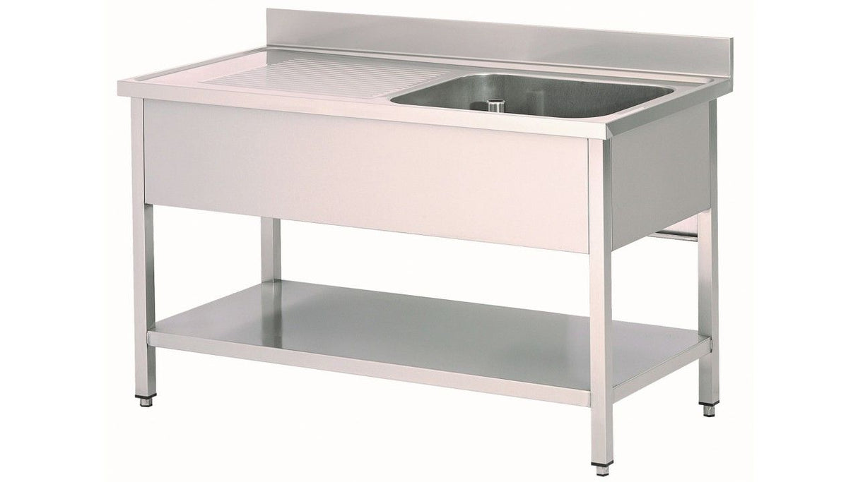 Combisteel Stainless Steel Single Right Bowl Sink 1200mm Wide - 7452.0405 Single Bowl Sinks Combisteel