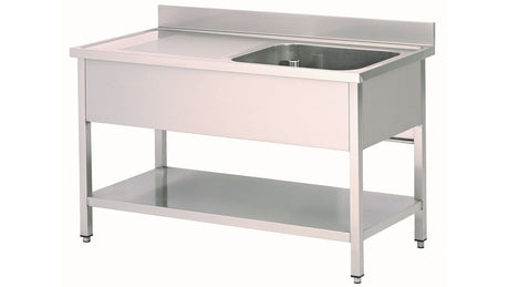 Combisteel Stainless Steel Single Right Bowl Sink 1200mm Wide - 7452.0405 Single Bowl Sinks Combisteel   