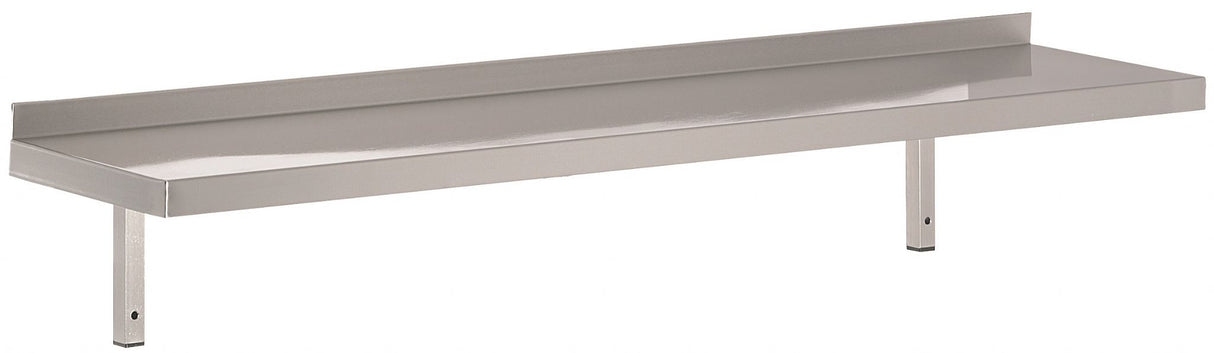 Combisteel Stainless Steel Wall Shelf & Brackets 300mm Deep 800mm Wide - 7455.0620 Stainless Steel Wall Shelves Combisteel