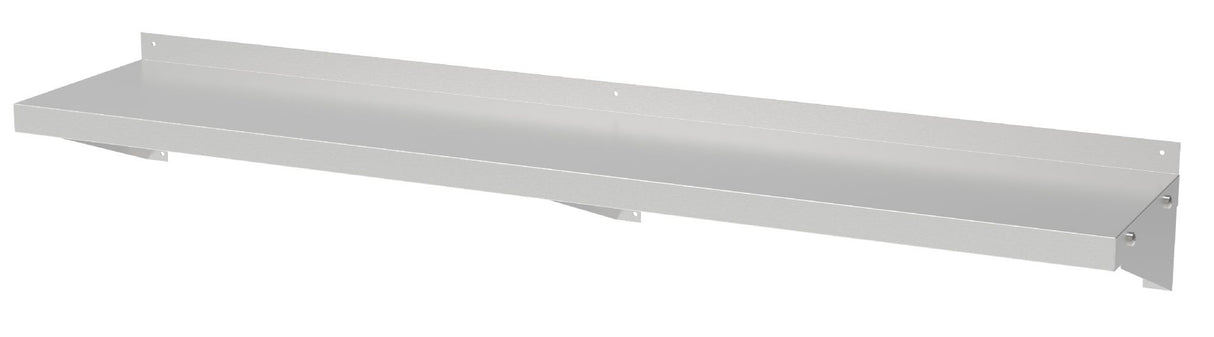 Combisteel Stainless Steel Wall Shelf & Brackets 400mm Deep 1600mm Wide - 7490.0220 Stainless Steel Wall Shelves Combisteel