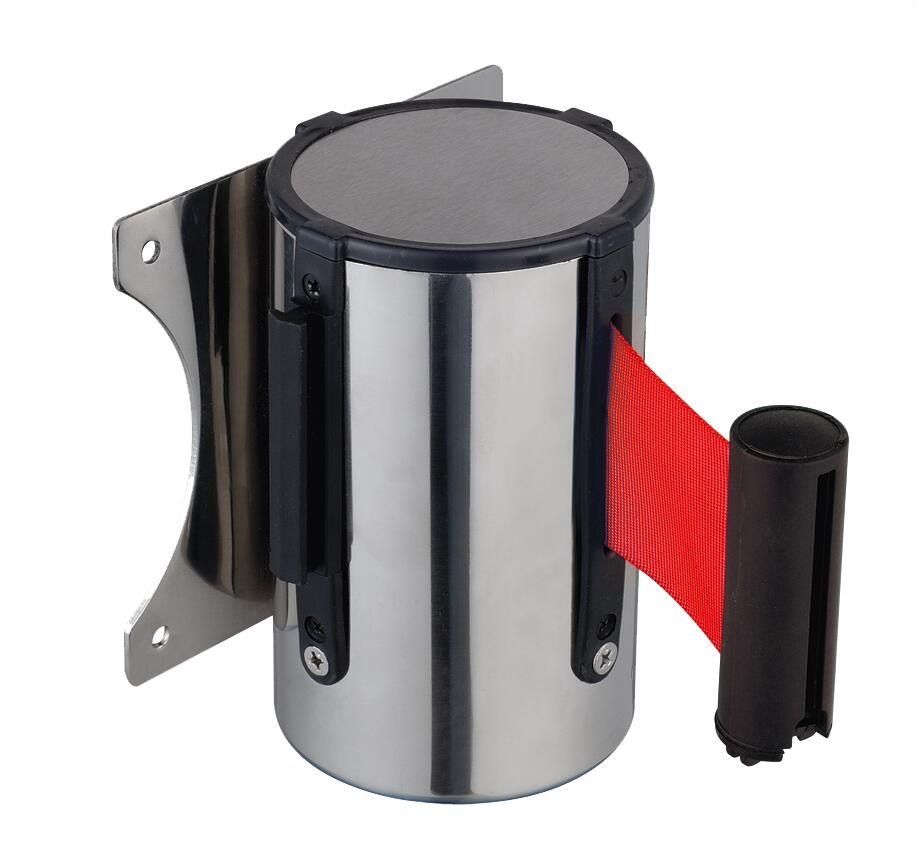 Combisteel Wall Mounted Retractable Belt Barrier Stainless Steel 3 Metre - 7522.0015 Retractable Strap Barriers & Stanchions Combisteel