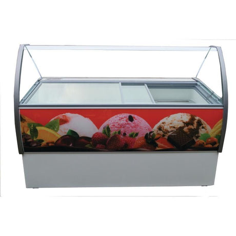 Crystal Venus Elegante 10 Pan Ice Cream Display Counter VenusEle46 - CK645 Ice Cream Display Freezers Crystal   