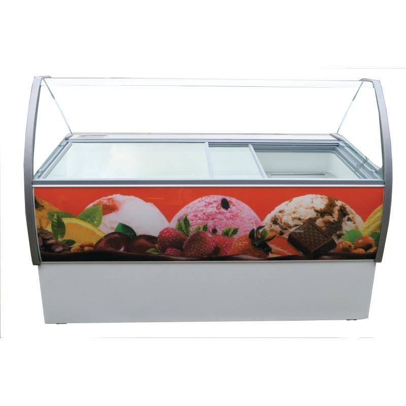 Crystal Venus Elegante 13 Pan Ice Cream Display Counter VenusEle56 - CK646 Ice Cream Display Freezers Crystal