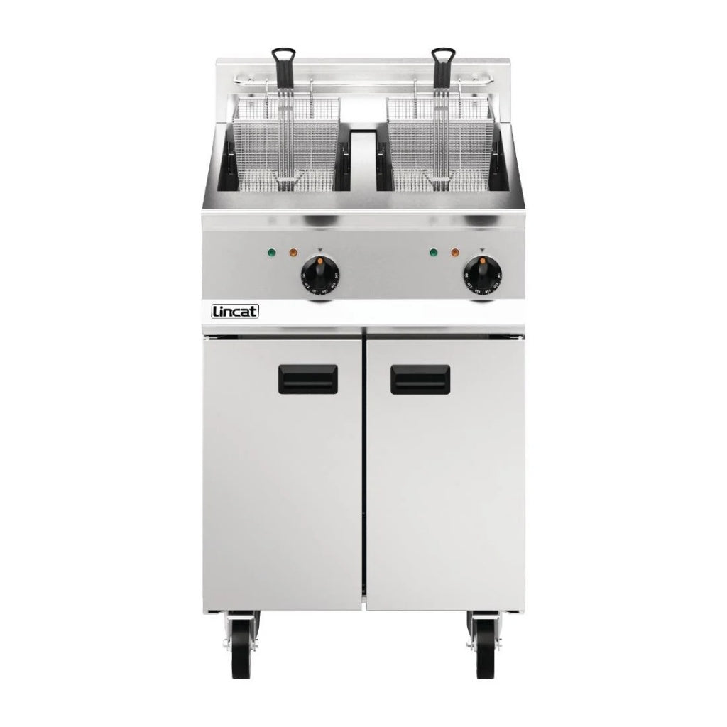 Lincat Opus 800 Twin Tank Twin Basket Free Standing Electric Fryer OE8113 - DM526 Freestanding Electric Fryers Lincat