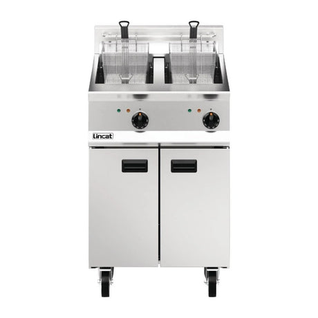Lincat Opus 800 Twin Tank Twin Basket Free Standing Electric Fryer OE8113 - DM526 Freestanding Electric Fryers Lincat