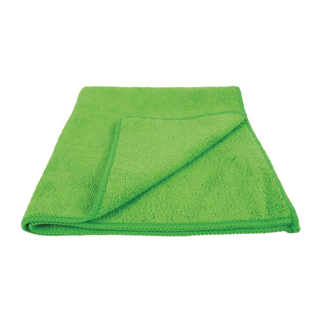 EcoTech Microfibre Cloths Green (Pack of 10) - FA219 Microfibre & Polishing Cloths EcoTech