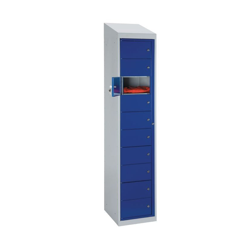 Elite Garment 10 Door Dispensing Locker Sloping Top - GG718 Lockers and Key Cabinets Elite Lockers Limited