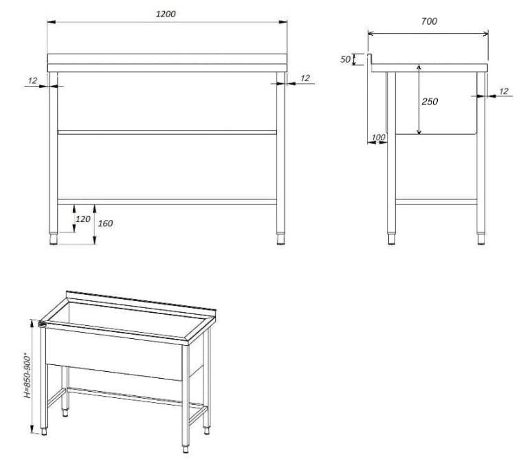 Empire Stainless Steel Extra Wide Single Pot Wash Catering Sink 1200mm - EMP-PW1200 Pot Wash Sinks Empire