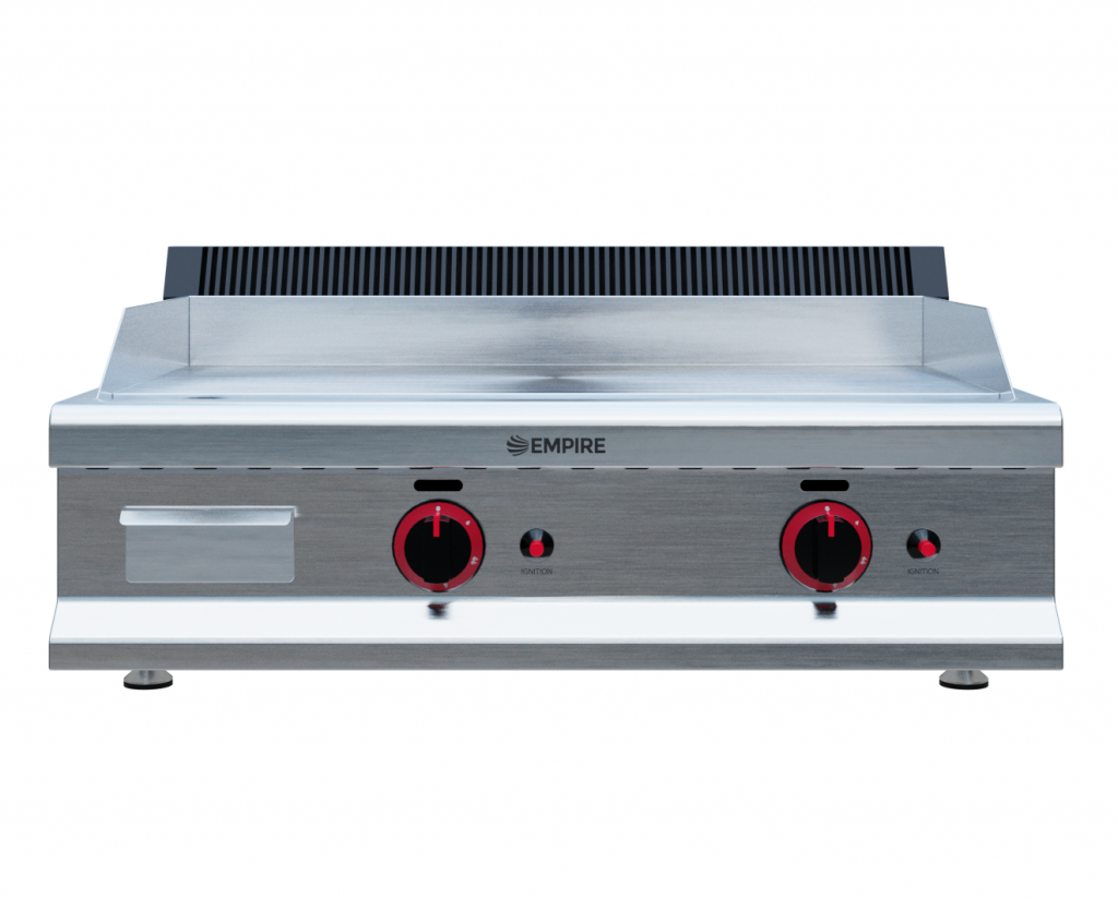 Empire 2 Burner Gas Griddle Smooth – 800mm LPG & Nat Gas 5.6kW - EMP-GD800 Gas Griddles Empire