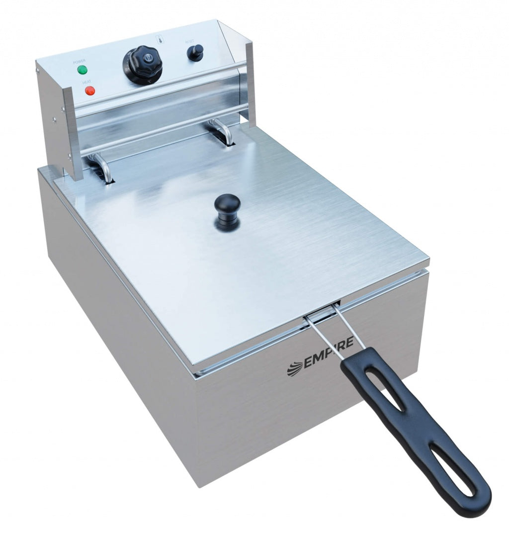 Empire 6 Litre Electric Fryer - 2.5kW Commercial Countertop Deep Fryer | EMP-EESF-6L Countertop Electric Fryers Empire