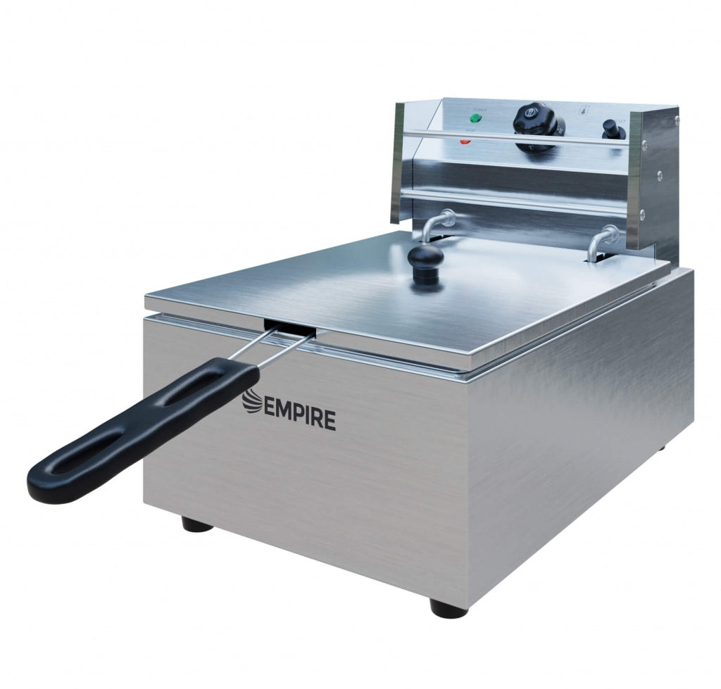 Empire 6 Litre Electric Fryer - 2.5kW Commercial Countertop Deep Fryer | EMP-EESF-6L Countertop Electric Fryers Empire