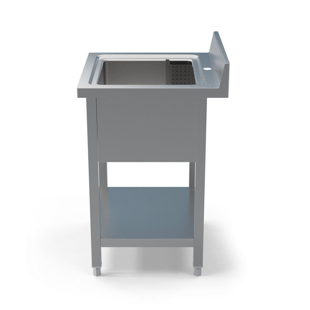 Empire Stainless Steel Commercial Sink Unit – Single Bowl with Undershelf & Splashback 600mm Wide | 600SINK Single Bowl Sinks Empire