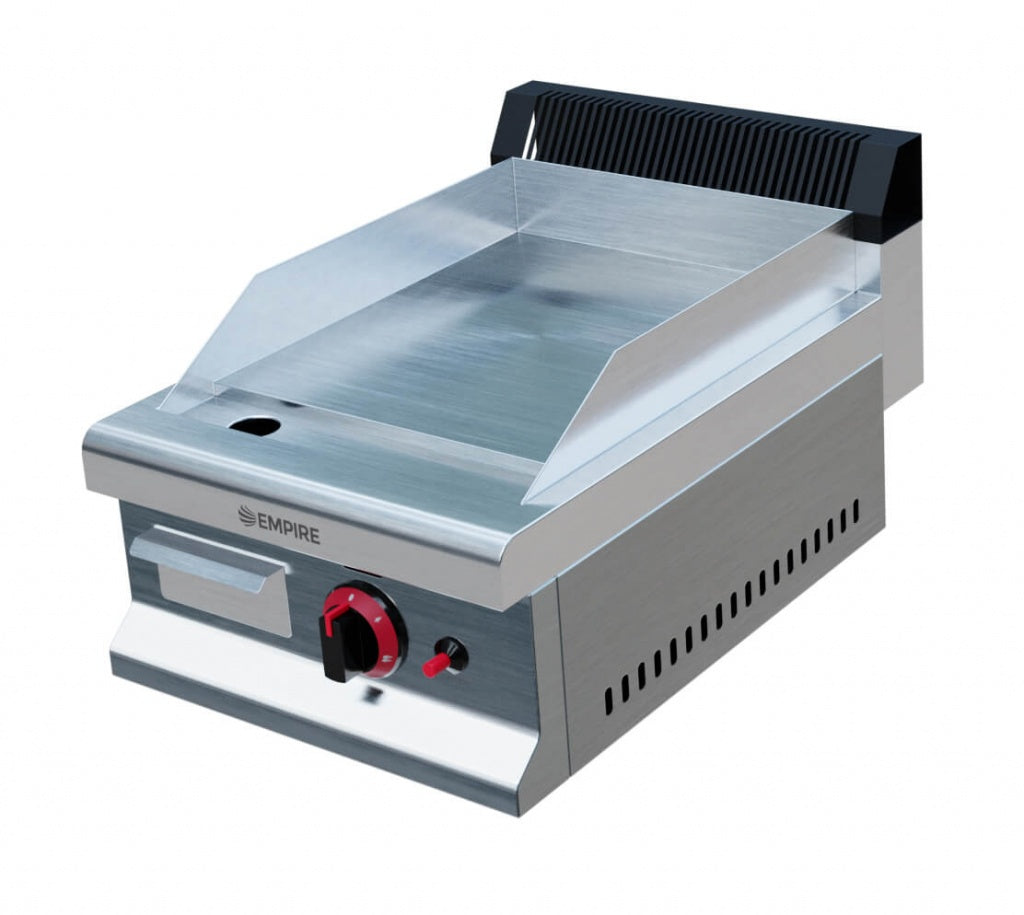 Empire 1 Burner Gas Griddle Smooth – Compact 400mm LPG & Nat Gas 2.8kW - EMP-GD400 Gas Griddles Empire