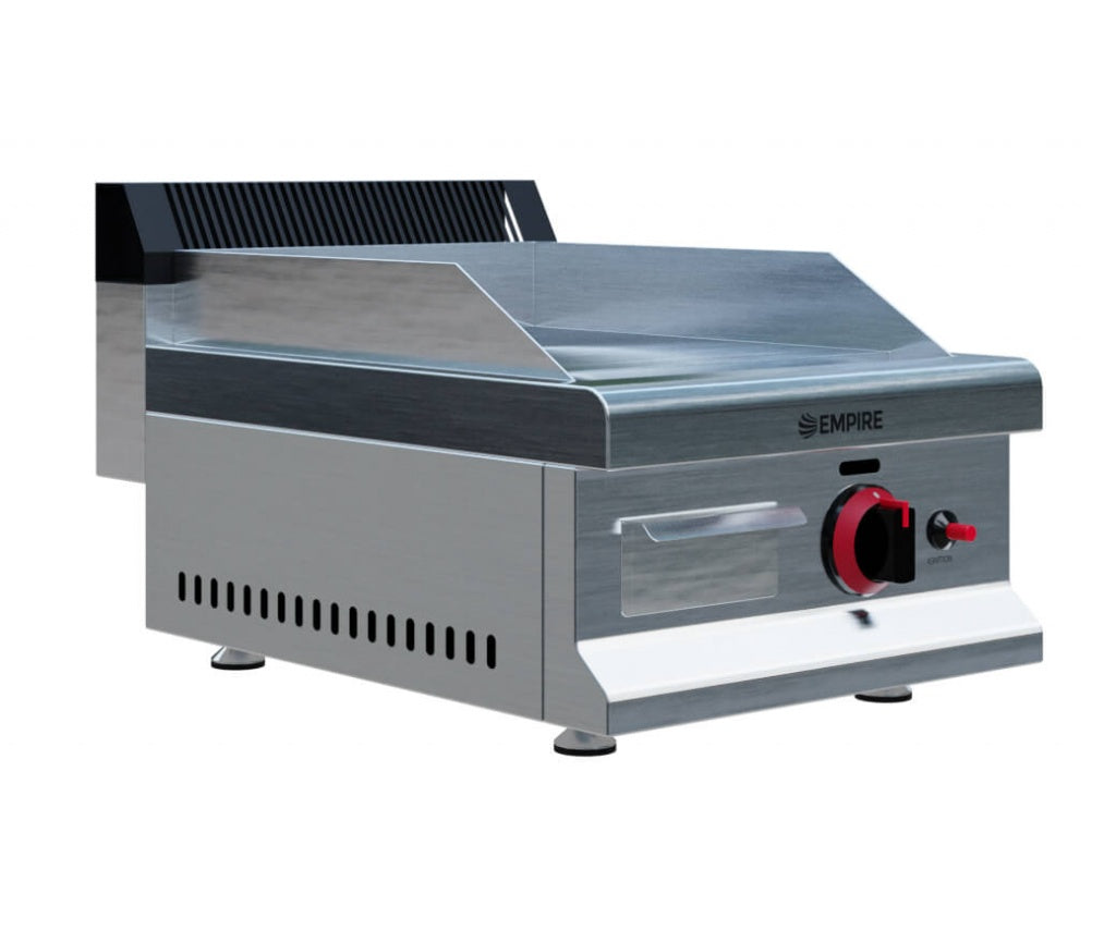 Empire 1 Burner Gas Griddle Smooth – Compact 400mm LPG & Nat Gas 2.8kW - EMP-GD400 Gas Griddles Empire