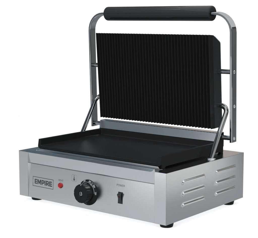 Empire Large Contact Panini Grill Ribbed Top Flat Bottom - EMP-GH811L Contact Grills & Panini Makers Empire