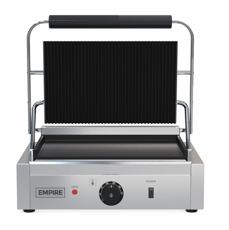 Empire Large Contact Panini Grill Ribbed Top Flat Bottom - EMP-GH811L Contact Grills & Panini Makers Empire   
