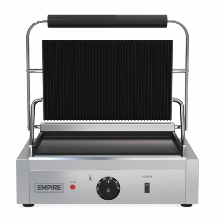 Empire Large Contact Panini Grill Ribbed Top Flat Bottom - EMP-GH811L Contact Grills & Panini Makers Empire
