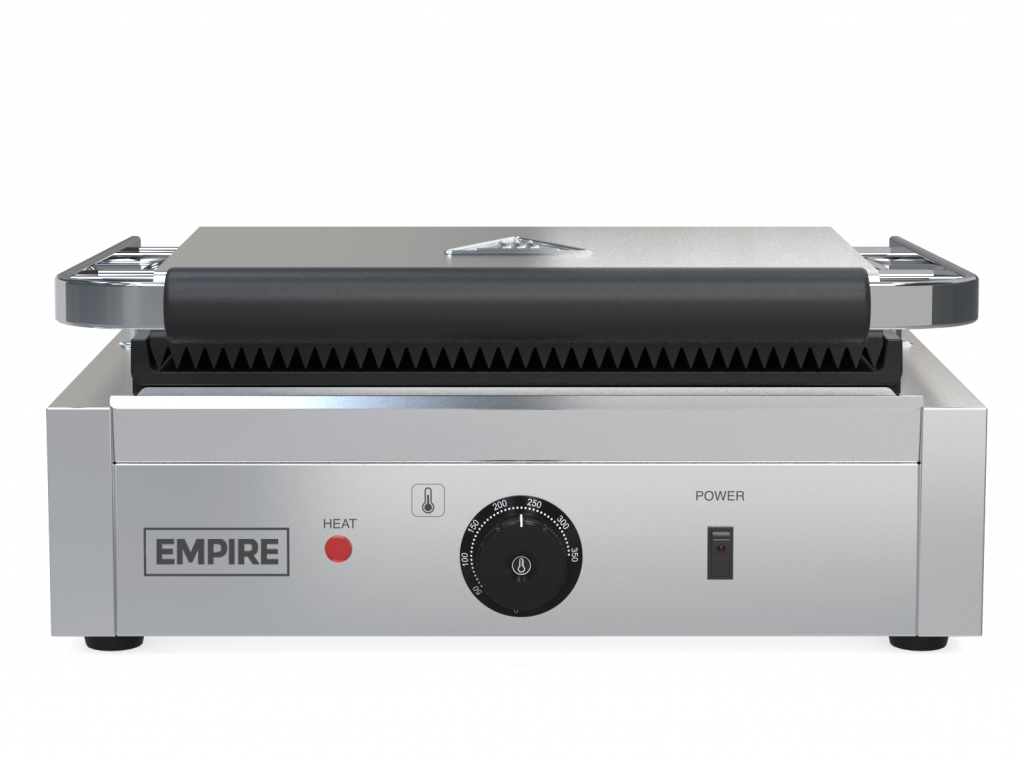 Empire Large Contact Panini Grill Ribbed Top Flat Bottom - EMP-GH811L Contact Grills & Panini Makers Empire
