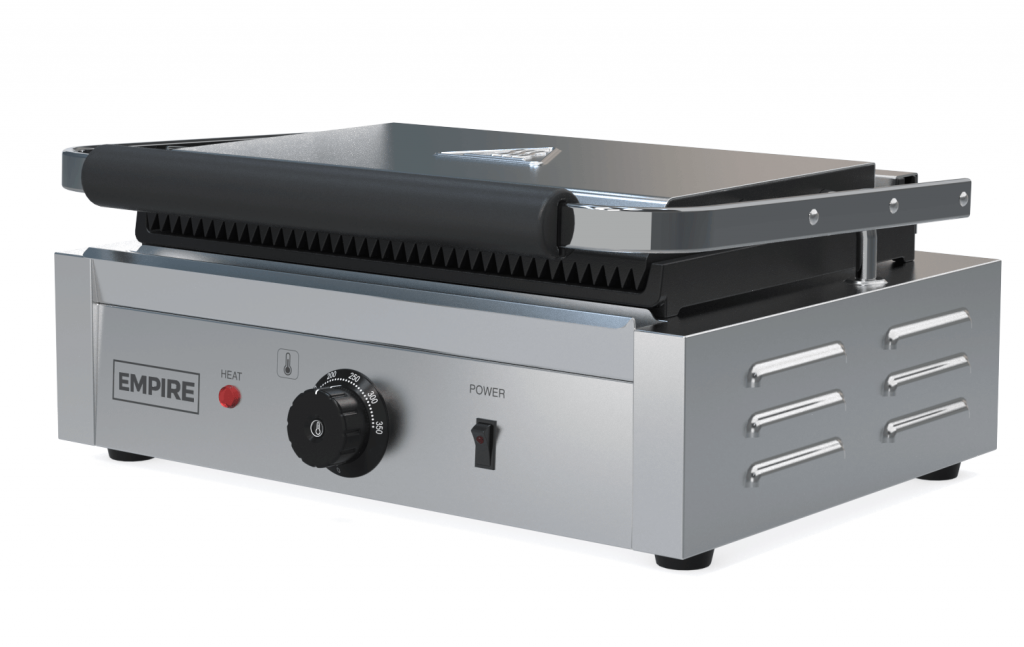 Empire Large Contact Panini Grill Ribbed Top Flat Bottom - EMP-GH811L Contact Grills & Panini Makers Empire