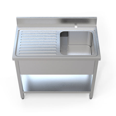 Empire Stainless Steel Single Bowl Sink Left Hand Drainer - 1000-600LHD Single Bowl Sinks Empire   