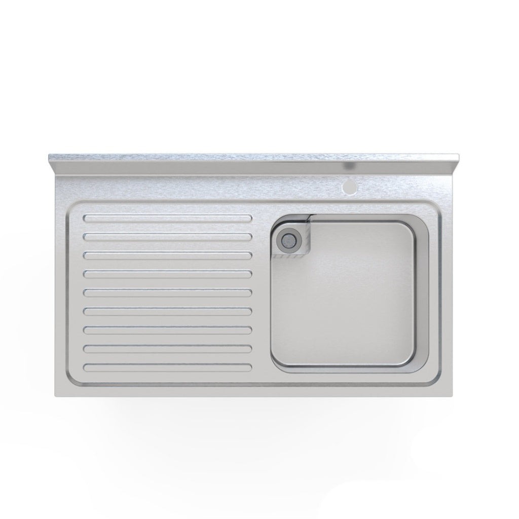 Empire Stainless Steel Commercial Single Bowl Sink – Left Hand Drainer 1000mm Wide | 1000-600LHD Single Bowl Sinks Empire