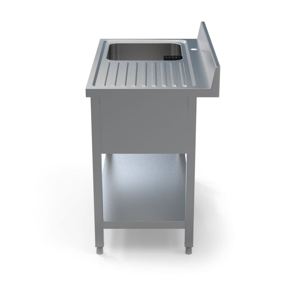 Empire Stainless Steel Commercial Single Bowl Sink – Right Hand Drainer 1000mm Wide | 1000-600RHD Single Bowl Sinks Empire
