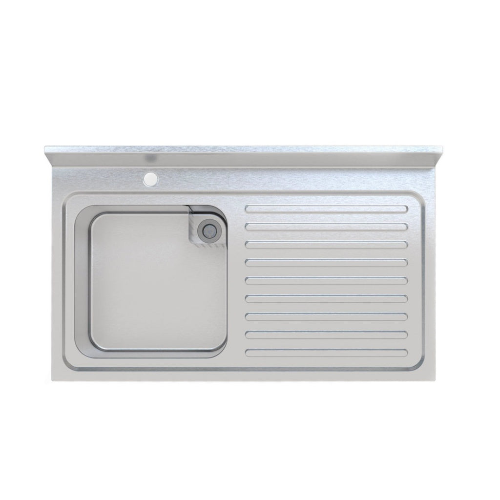 Empire Stainless Steel Commercial Single Bowl Sink – Right Hand Drainer 1000mm Wide | 1000-600RHD Single Bowl Sinks Empire