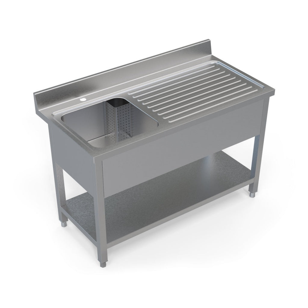 Empire Stainless Steel Commercial Single Bowl Sink – Right Hand Drainer 1200mm Wide | 1200-600RHD Single Bowl Sinks Empire