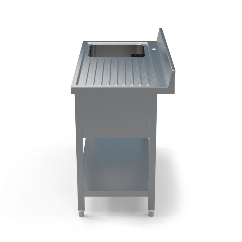 Empire Stainless Steel Commercial Single Bowl Sink – Right Hand Drainer 1200mm Wide | 1200-600RHD Single Bowl Sinks Empire