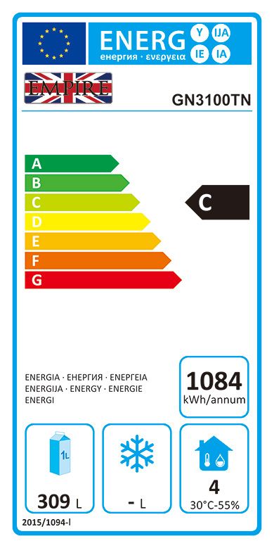 Empire Stainless Steel Counter Prep Refrigerator – 3 Door Commercial Fridge with Worktop | GN3100TN Refrigerated Counters - Triple Door Empire