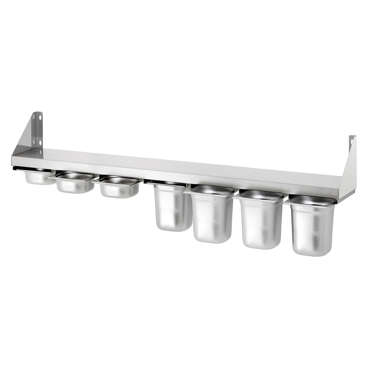 Empire Wall Mounted Shelf With 6 GN Pan Under Rail 1200mm - EMP-WM12030E Stainless Steel Wall Shelves Empire