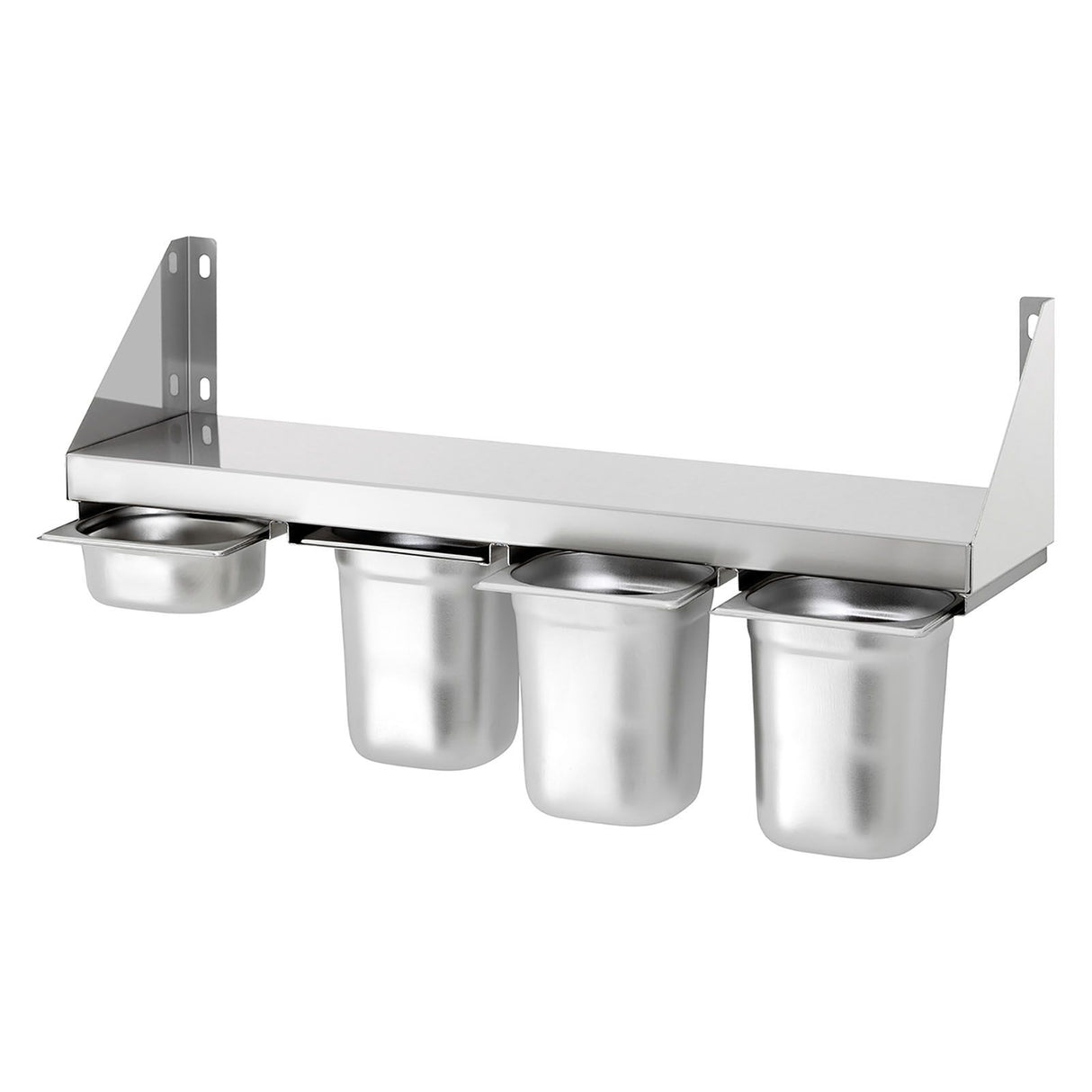 Empire Wall Mounted Shelf With 6 GN Pan Under Rail 1200mm - EMP-WM12030E Stainless Steel Wall Shelves Empire