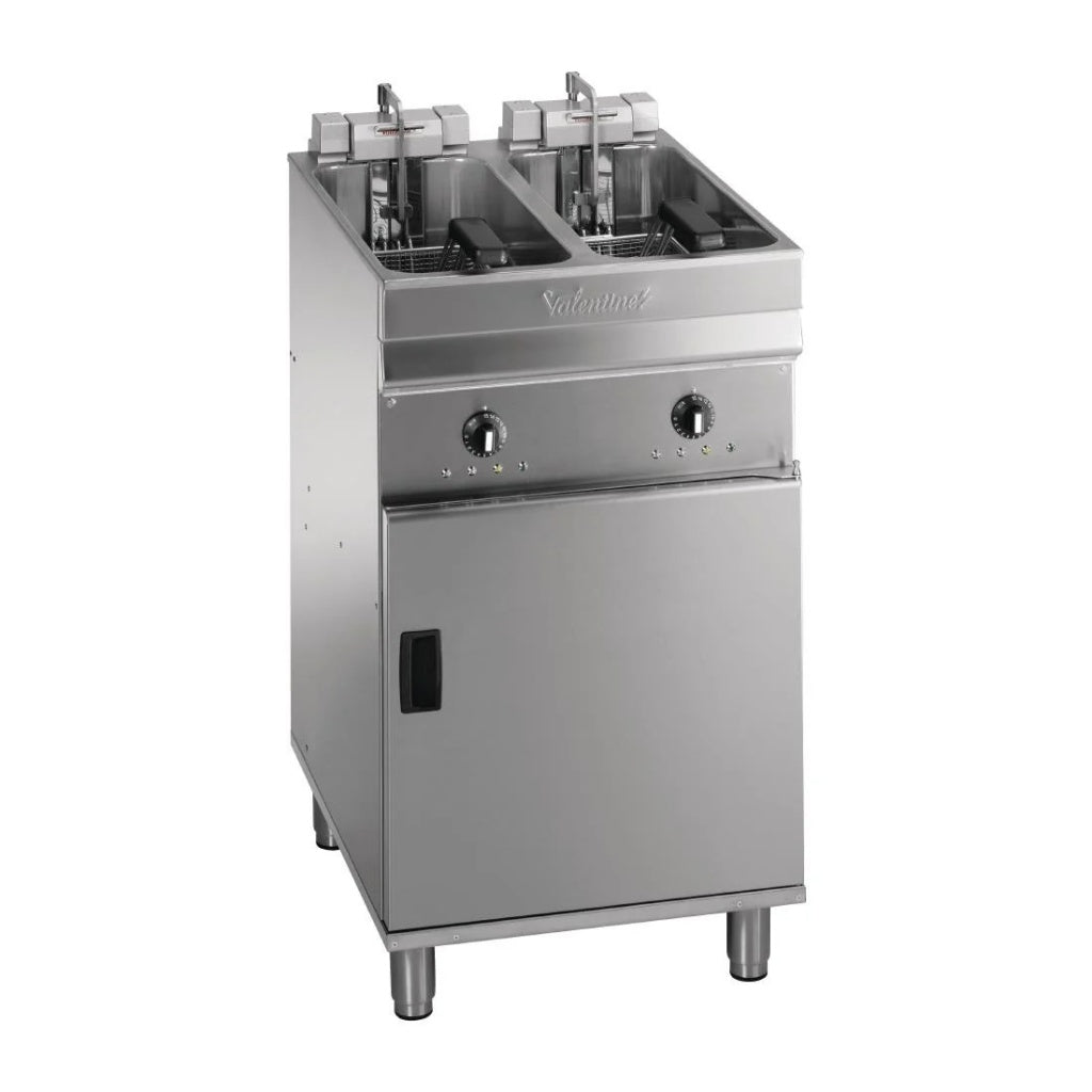 Valentine Twin Tank Twin Basket Free Standing Electric Filtration Fryer - Evo 2525P Freestanding Electric Fryers Valentine