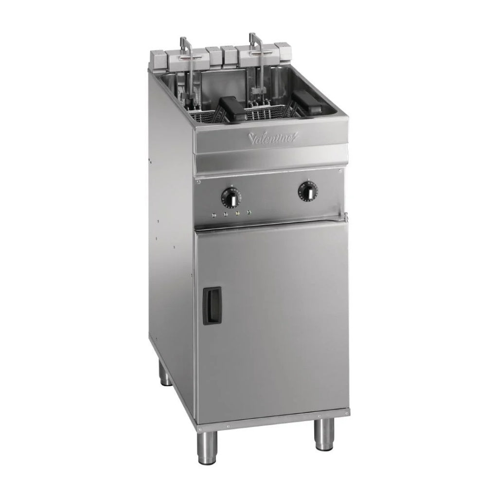 Valentine Single Tank Twin Basket Free Standing Electric Filtration Fryer - Evo 400P Freestanding Electric Fryers Valentine