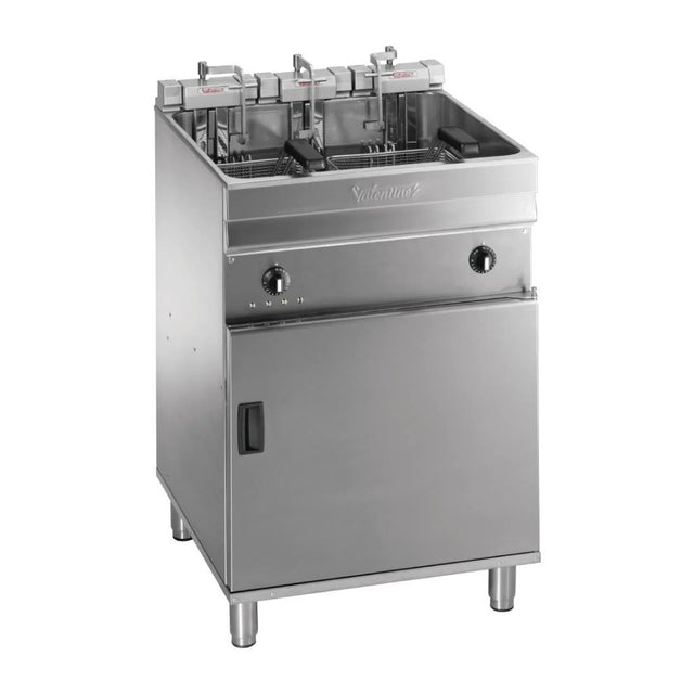 Valentine Single Tank Twin Basket Free Standing Electric Filtration Fryer - Evo 600P Freestanding Electric Fryers Valentine