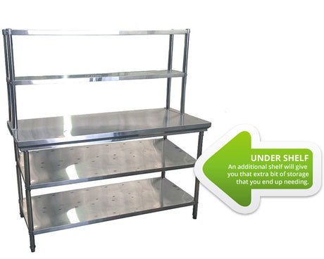 Extra Undershelf for 2100mm Table Stainless Steel Table Accessories Empire   