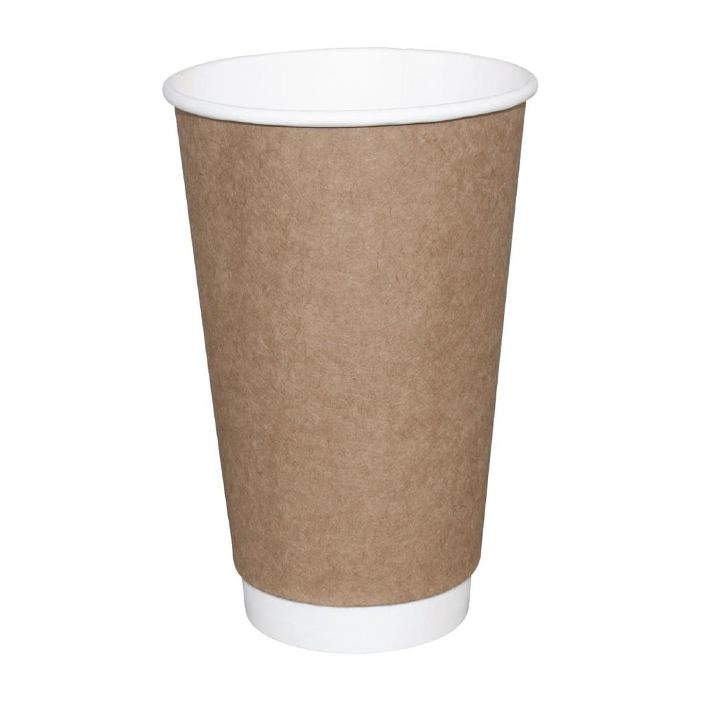 Fiesta Disposable Coffee Cups Double Wall Kraft 225ml / 8oz (Pack of 500) - GP439 Disposable Cups Fiesta
