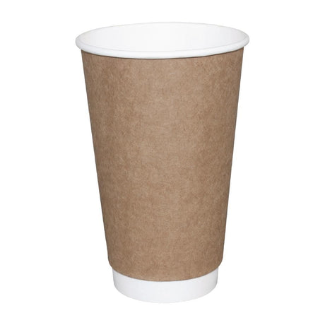 Fiesta Disposable Coffee Cups Double Wall Kraft 225ml / 8oz (Pack of 500) - GP439 Disposable Cups Fiesta