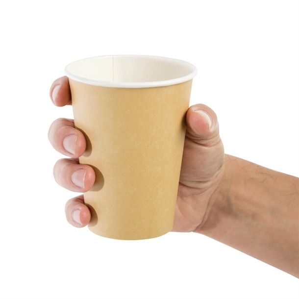 Fiesta Disposable Coffee Cups Single Wall Kraft 340ml / 12oz (Pack of 50) - GF033 Disposable Cups Fiesta