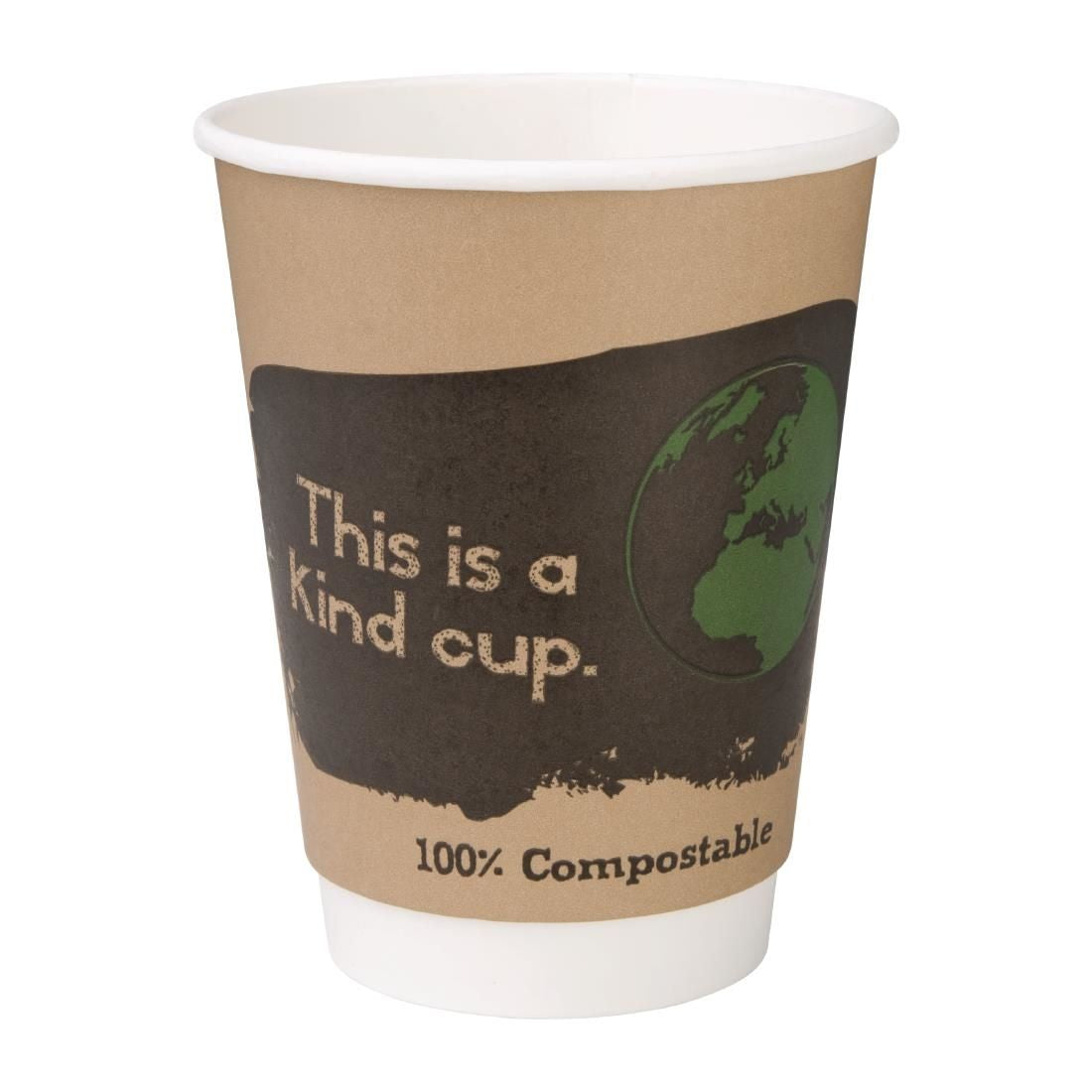 Fiesta Green Compostable Coffee Cups Double Wall 355ml / 12oz (Pack of 25) - DY986 Disposable Cups Fiesta Green